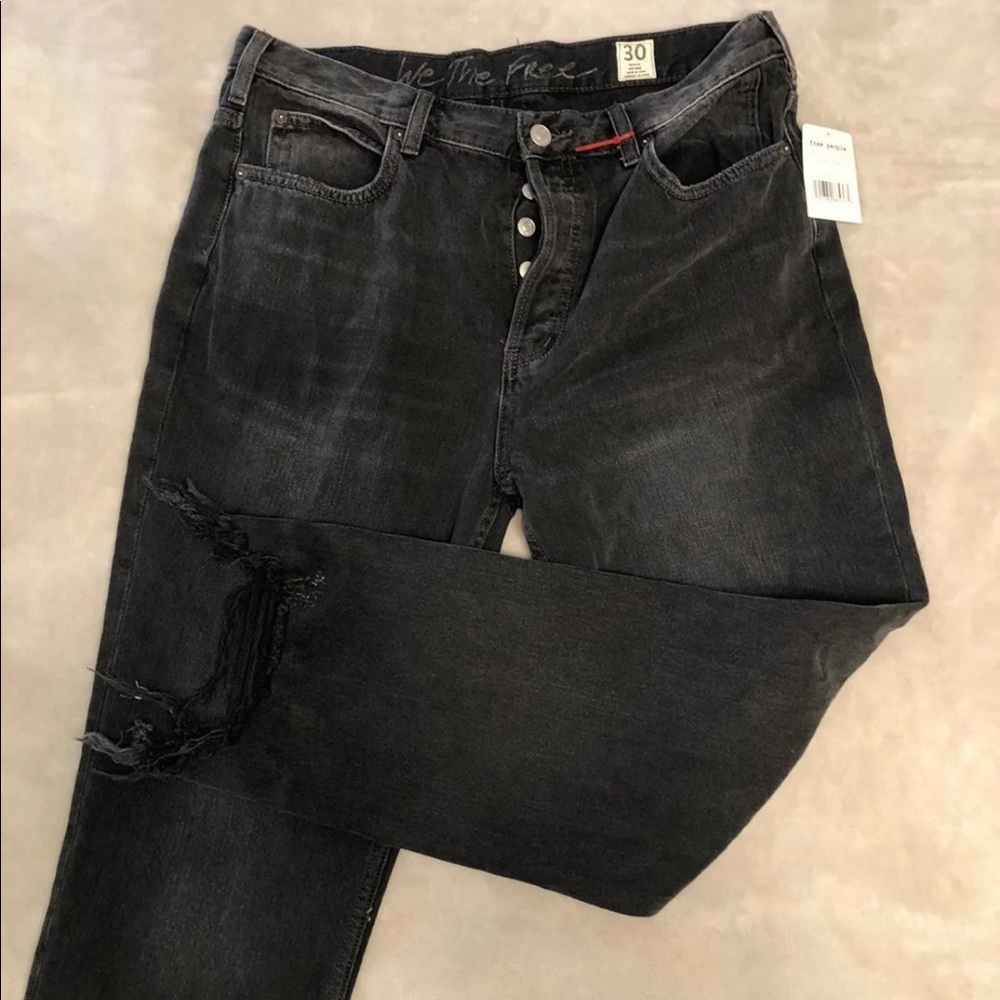 Free People We The Free Black Rugged Jeans 30 - Picture 1 of 2